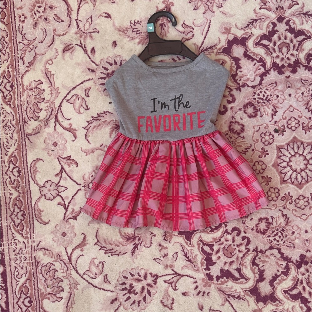 Gray and Pink Dog Dress - I'm the Favorite